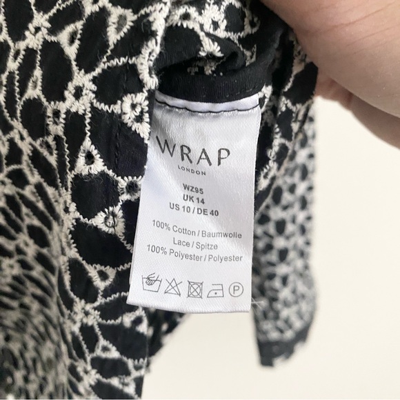 Wrap London Embroidered Black Button Down Top - Picture 7 of 7